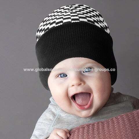 Nouveaux bonnets d'hiver pour enfants garçons, motif dinosaure à carreaux, jacquard de voiture, bonnet chaud en laine d'hiver, bonnets d'hiver pour enfants