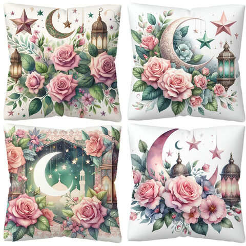 Fundas de cojín estampadas, fundas de almohada de piel de melocotón suave, fundas de cojín florales navideñas para sofá