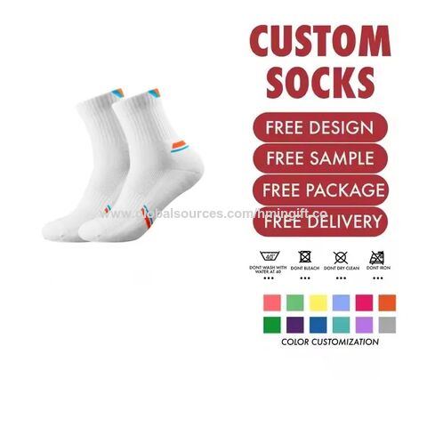 Chaussettes en coton peigné avec logo personnalisé en gros
