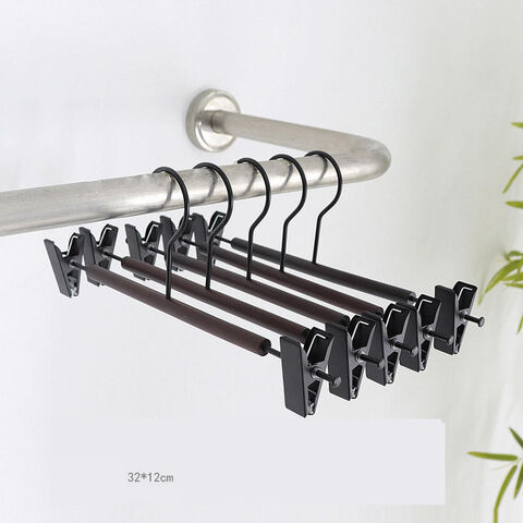 Percha de Madera con Hombro de Hierro, Sin Marcas, para Abrigos, Armario de Ropa Doméstico, Metal, Haya, para Colgar Ropa y Pantalones