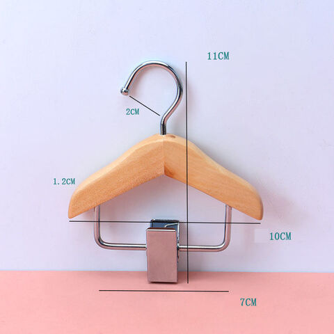 Niedliche Mini-Kleiderbügel aus Holz für Haustierkleidung, Hunde, Katzen und Babykleidung mit Clip - Mini-Kleiderbügel für Puppenkleidung im Großhandel