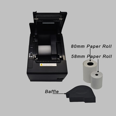 80mm POS Thermobon-Drucker kompatibel mit 58mm Papierrolle mit Leitblech, Bluetooth USB und automatischem Cutter für den Rechnungsdruck