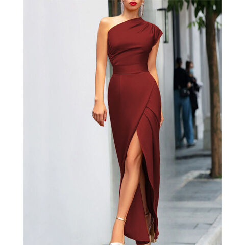 Robe d'été décontractée pour femmes, élégante, nouvelle, couleur unie, sexy, sans manches - Vente en gros de robes de mode pour femmes