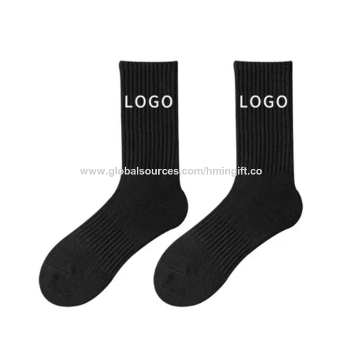 Chaussettes en coton peigné avec logo personnalisé en gros