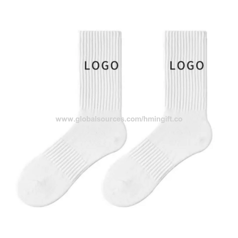 Chaussettes en coton peigné avec logo personnalisé en gros
