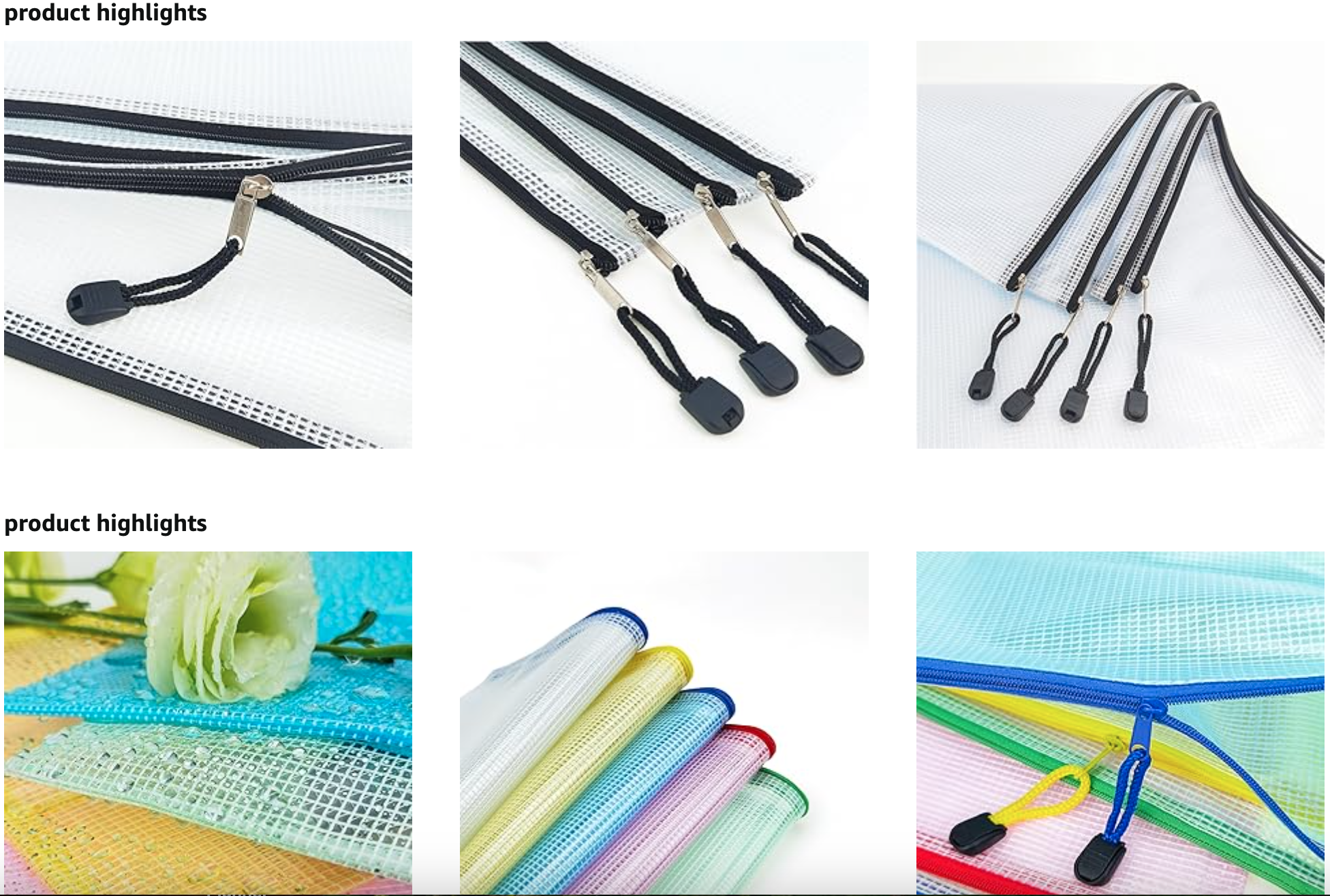 20 Pcs Zipper File Bags, Plastic Mesh Pouch, Board Game Storage Bag ...
