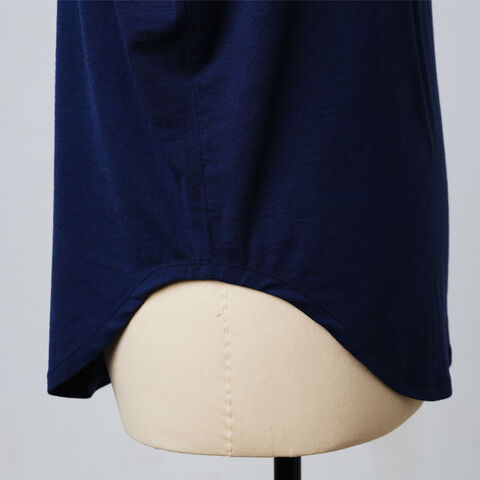 T-shirt en laine mérinos pour femme OEM 18.5MIC 85% en gros, conception sans manches respirante avec style de couleur unie pour l'été