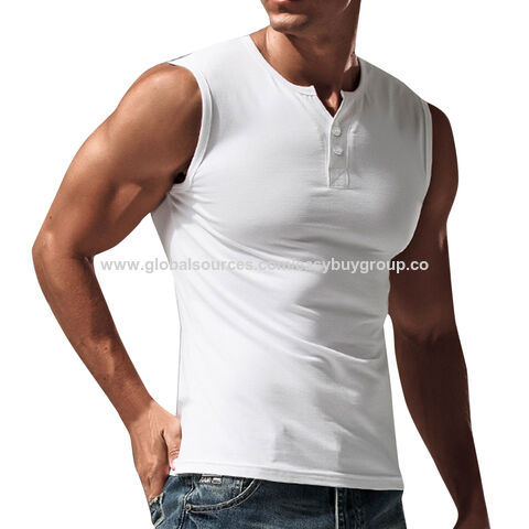 Sport Tanktops für Herren, ärmelloses T-Shirt, Casual Sportbekleidung für den Außenhandel, Basic Kurzarm Leichtgewicht T-Shirt Weste