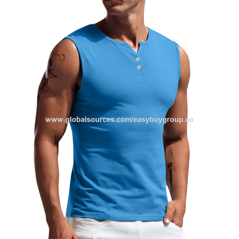 Sport Tanktops für Herren, ärmelloses T-Shirt, Casual Sportbekleidung für den Außenhandel, Basic Kurzarm Leichtgewicht T-Shirt Weste