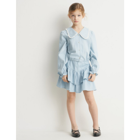 Fabricant Personnalisé Jupe d'été pour Filles en Coton Tissé à Volants et Superpositions - Mini-jupe pour Enfants en Gros