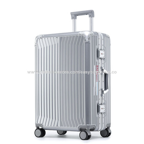 Smart luggage Three-piece zippered suitcase, 20-inch carry-on aluminum-framed trolley suitcase, travel code suitcase