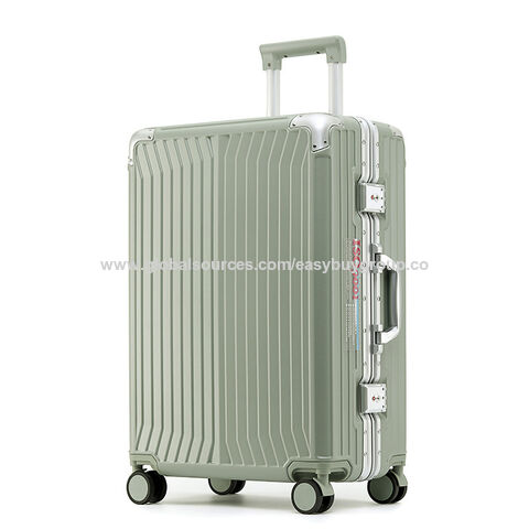 Smart luggage Three-piece zippered suitcase, 20-inch carry-on aluminum-framed trolley suitcase, travel code suitcase