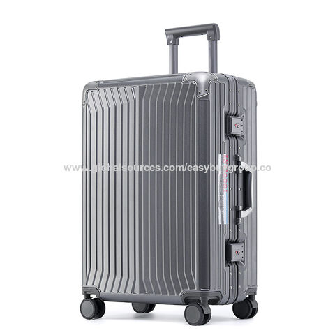 Smart luggage Three-piece zippered suitcase, 20-inch carry-on aluminum-framed trolley suitcase, travel code suitcase