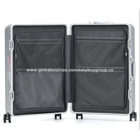 Smart luggage Three-piece zippered suitcase, 20-inch carry-on aluminum-framed trolley suitcase, travel code suitcase