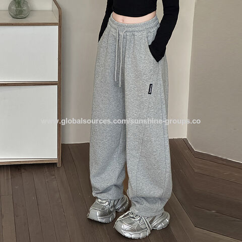 Pantalones para niños al por mayor, pantalones de moda para niñas y niños para primavera y otoño, pantalones casuales elegantes de pierna ancha, pantalones de algodón puro nuevos.