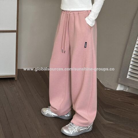 Pantalones para niños al por mayor, pantalones de moda para niñas y niños para primavera y otoño, pantalones casuales elegantes de pierna ancha, pantalones de algodón puro nuevos.