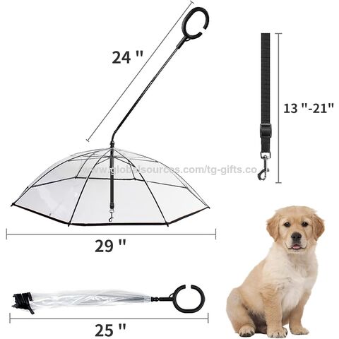 Hunde Regenschirm mit verstellbarer Leine, Regen-/Schnee-Schirm für Welpen, C-förmiger Griff, verstellbarer Winkel