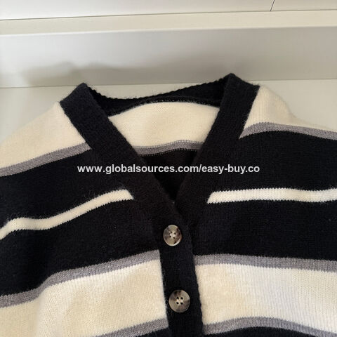 Strickjacke für Jungen, Kinder-Strickjacke im koreanischen Stil, gestreifter Frühlingspullover