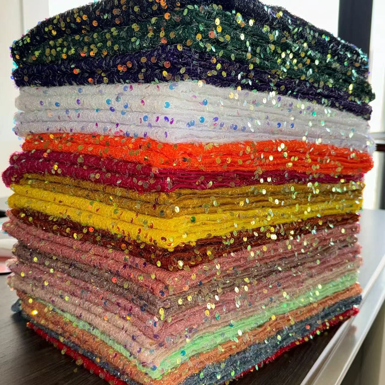 Stock 5mm Shiny Multi-color Sequin Velvet Fabric Fashion 3d Embroidery ...