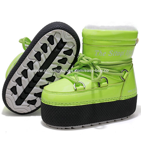 Botas de invierno para niños, cálidas y de forro polar, botas de nieve, botas cortas impermeables de tela de plumón para hombres y mujeres