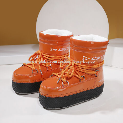 Botas de invierno para niños, cálidas y de forro polar, botas de nieve, botas cortas impermeables de tela de plumón para hombres y mujeres