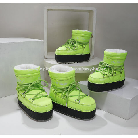 Botas de invierno para niños, cálidas y de forro polar, botas de nieve, botas cortas impermeables de tela de plumón para hombres y mujeres