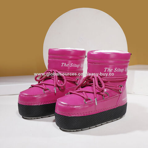 Botas de invierno para niños, cálidas y de forro polar, botas de nieve, botas cortas impermeables de tela de plumón para hombres y mujeres