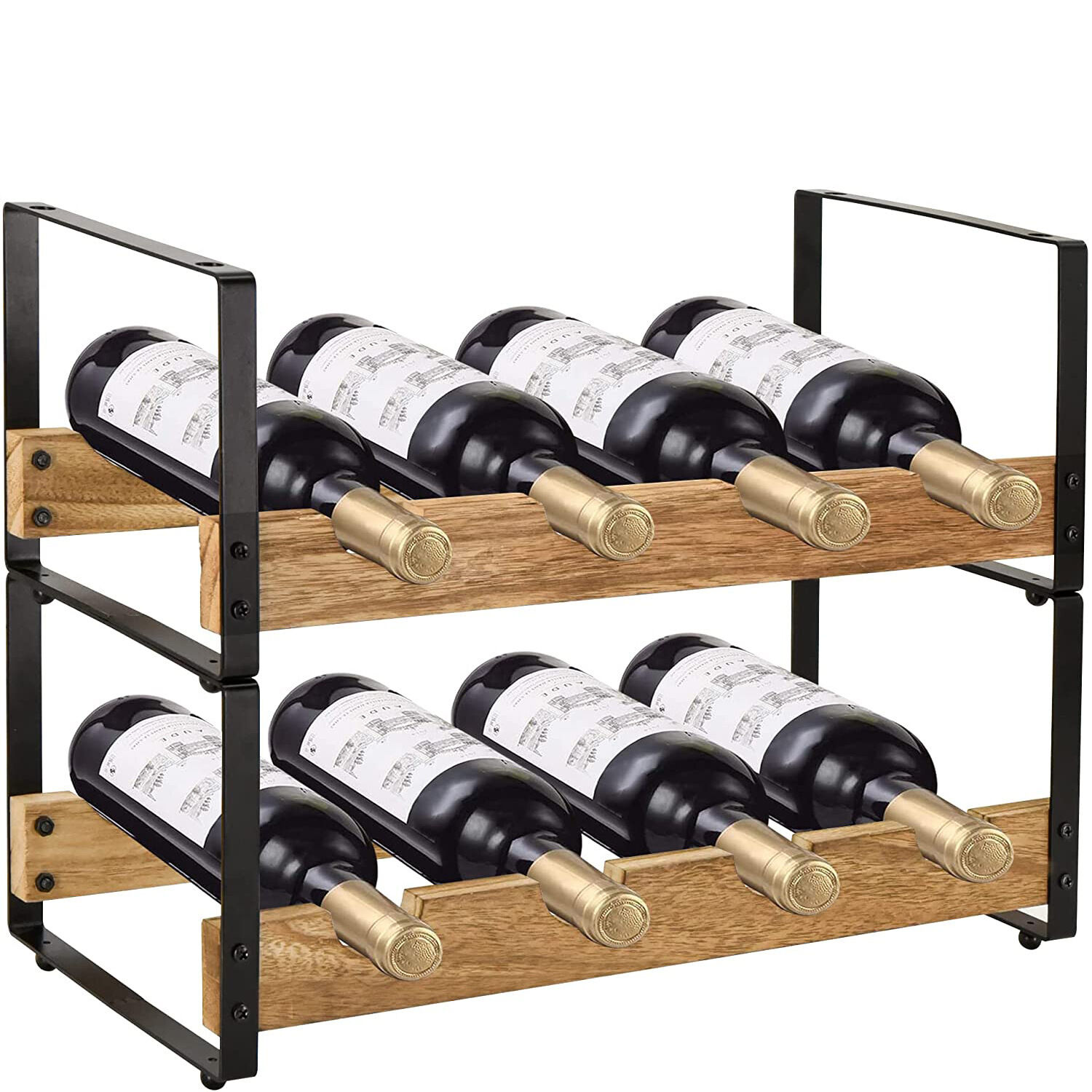 Bulk Buy China Wholesale Wine Rack Freestanding 8 Bottle 2 Tier Bamboo ...
