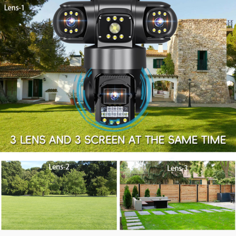 Cámaras de Seguridad Inalámbricas para Exteriores con Visión Nocturna y Ángulo Amplio de 360° - Cámara de Red Exterior 4G para Vigilancia del Hogar