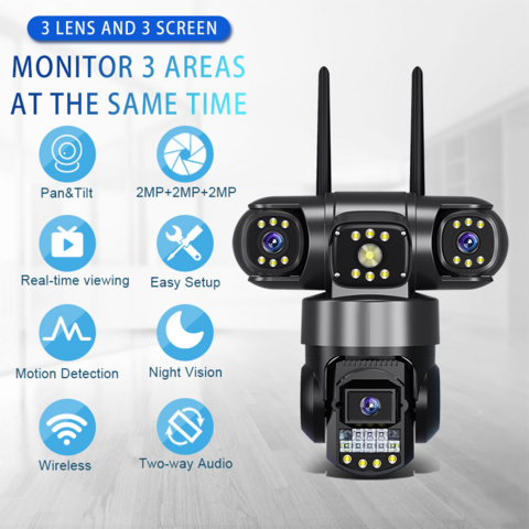 Cámaras de Seguridad Inalámbricas para Exteriores con Visión Nocturna y Ángulo Amplio de 360° - Cámara de Red Exterior 4G para Vigilancia del Hogar