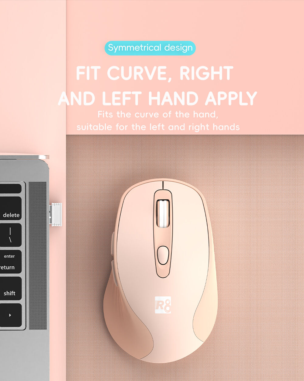 R8 Color Fashion Ergonomic Laptop 2.4g Wireless 6d Office Optical Mouse ...