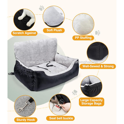 Siège de Transport pour Animaux de Compagnie, Lit de Voyage Extérieur Portable, Siège Rehausseur avec Poignée pour Chien et Chat