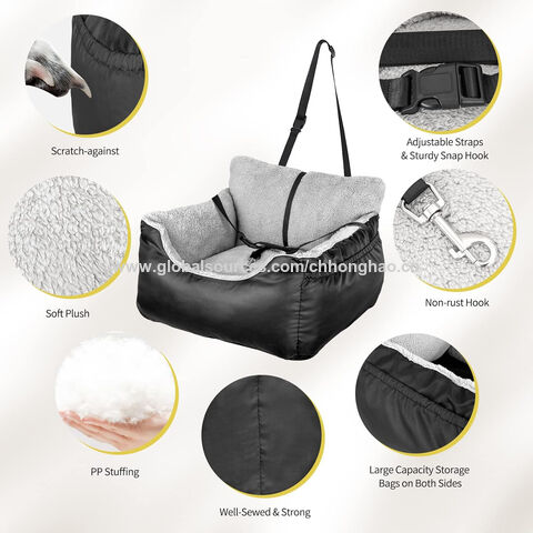 Siège de Transport pour Animaux de Compagnie, Lit de Voyage Extérieur Portable, Siège Rehausseur avec Poignée pour Chien et Chat