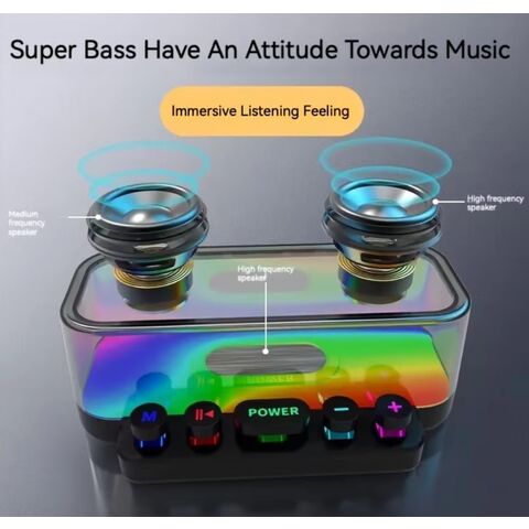 Kabelloser BT 5.0 Party Lautsprecher HD Bass Boost Wasserdicht 24H Wiedergabezeit Tragbarer Desktop Subwoofer für Outdoor/Indoor Veranstaltungen