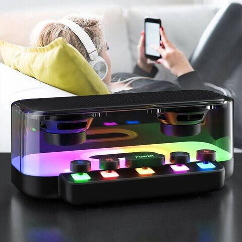 Kabelloser BT 5.0 Party Lautsprecher HD Bass Boost Wasserdicht 24H Wiedergabezeit Tragbarer Desktop Subwoofer für Outdoor/Indoor Veranstaltungen