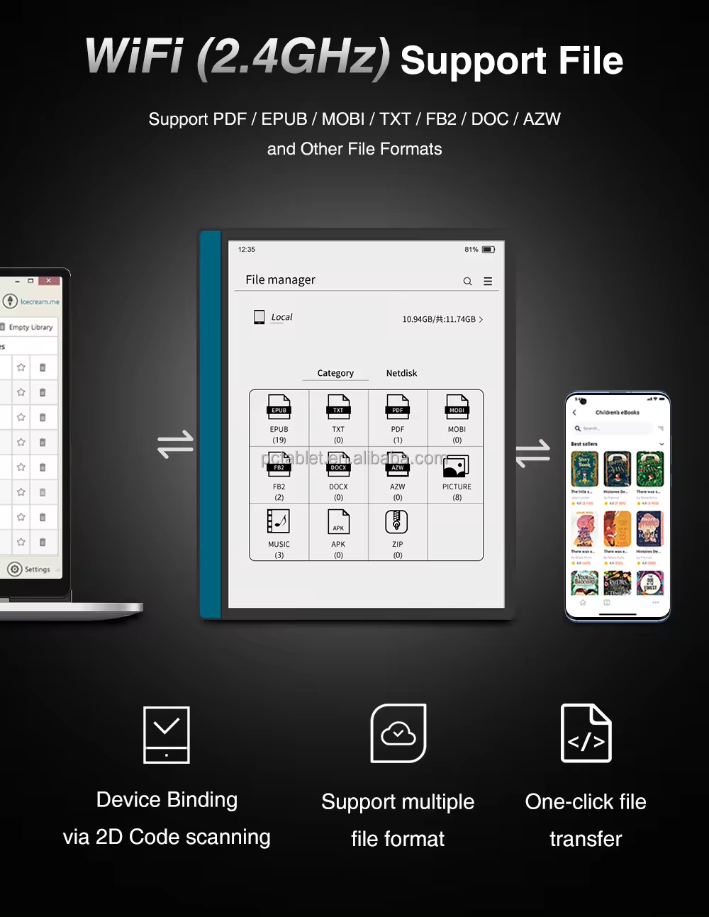 E Ink Tablet M8 10.1 Inch E Paper E-ink Display 9 Kindle E-book E ...