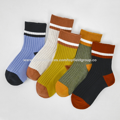 Benutzerdefinierte Socken Frühling Sommer Kinder Socken Dünne Reine Baumwolle Kinder Socken Jungen Mädchen Doppel Nadel Mittleres Rohr Nahtlose Farbige Socken