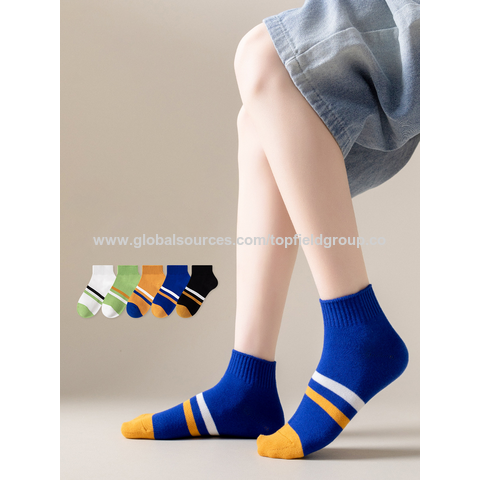 Benutzerdefinierte Socken Frühling Sommer Kinder Socken Dünne Reine Baumwolle Kinder Socken Jungen Mädchen Doppel Nadel Mittleres Rohr Nahtlose Farbige Socken