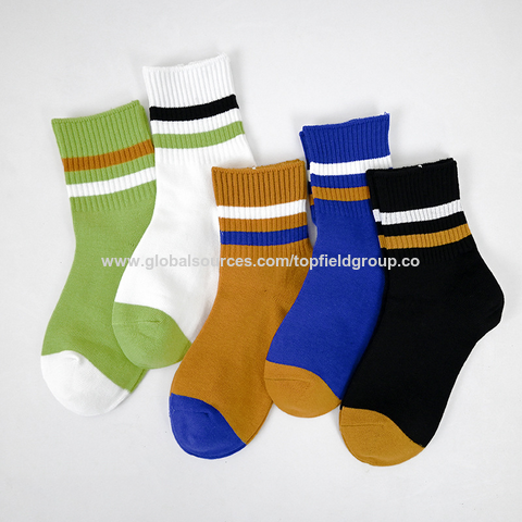 Benutzerdefinierte Socken Frühling Sommer Kinder Socken Dünne Reine Baumwolle Kinder Socken Jungen Mädchen Doppel Nadel Mittleres Rohr Nahtlose Farbige Socken