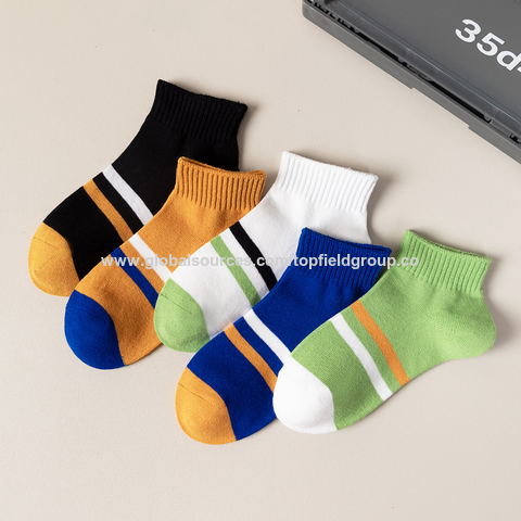 Benutzerdefinierte Socken Frühling Sommer Kinder Socken Dünne Reine Baumwolle Kinder Socken Jungen Mädchen Doppel Nadel Mittleres Rohr Nahtlose Farbige Socken