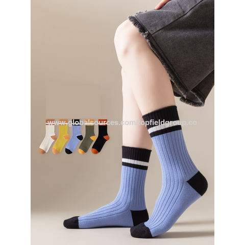 Benutzerdefinierte Socken Frühling Sommer Kinder Socken Dünne Reine Baumwolle Kinder Socken Jungen Mädchen Doppel Nadel Mittleres Rohr Nahtlose Farbige Socken
