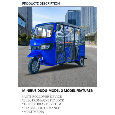 Händlerpreis 2025 Elektrisches Dreirad Geschlossene Tuk-Tuk Auto Rikscha Service 1800kW Motor Kulturelle Erlebnisse