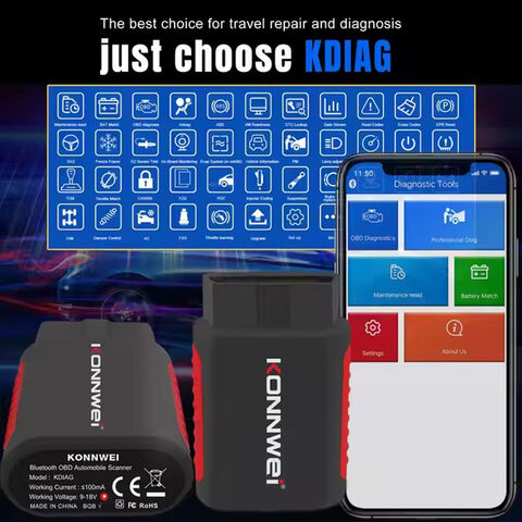 Thinkcar THINKDIAG 2 Leitor de Código OBD2 de Sistema Completo com 16 Funções de Reset para Telefone/Tablet Android/IOS - Ferramenta de Diagnóstico Automotivo