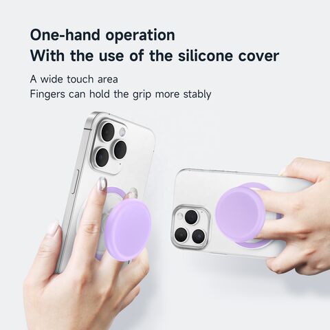 Suporte magnético transparente removível para telefone com capa de silicone, Griptok, suporte magnético para telefone para iPhone 15