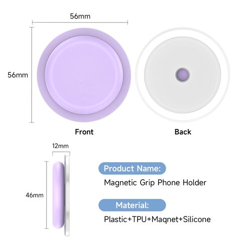 Suporte magnético transparente removível para telefone com capa de silicone, Griptok, suporte magnético para telefone para iPhone 15