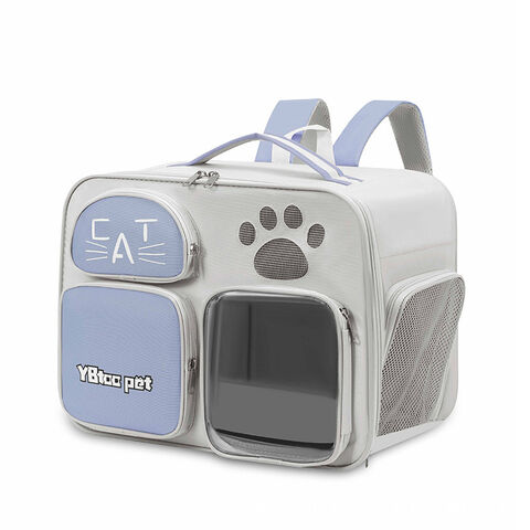 Bolsa portátil transpirable para gatos de fábrica, tela Oxford resistente a los arañazos, bolsa para mascotas para exteriores, mochila plegable para mascotas, venta al por mayor en stock
