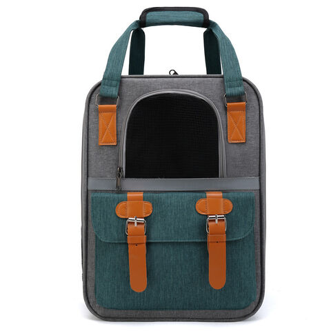 Bolsa portátil transpirable para gatos de fábrica, tela Oxford resistente a los arañazos, bolsa para mascotas para exteriores, mochila plegable para mascotas, venta al por mayor en stock