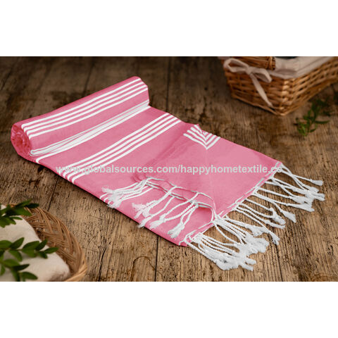 Lushomes Prewashed Fouta Towel with Fringes – 38x71 inches | Polycotton Lightweight Bath, Beach & Yoga Towel | Quick Dry