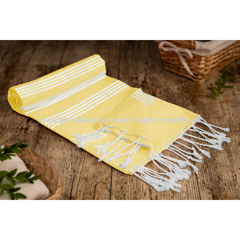 Lushomes Prewashed Fouta Towel with Fringes – 38x71 inches | Polycotton Lightweight Bath, Beach & Yoga Towel | Quick Dry