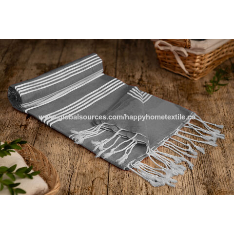 Lushomes Prewashed Fouta Towel with Fringes – 38x71 inches | Polycotton Lightweight Bath, Beach & Yoga Towel | Quick Dry